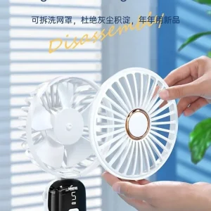 Portable Handheld Fan Rechargeable Digital Display Fan