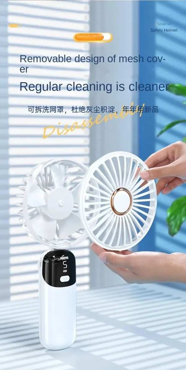 Portable Handheld Fan Rechargeable Digital Display Fan